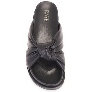 RAYE Brissa Black Knotted Slide Sandals